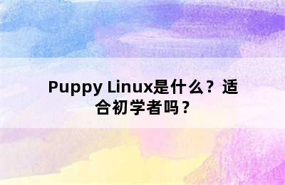 Puppy Linux是什么？适合初学者吗？